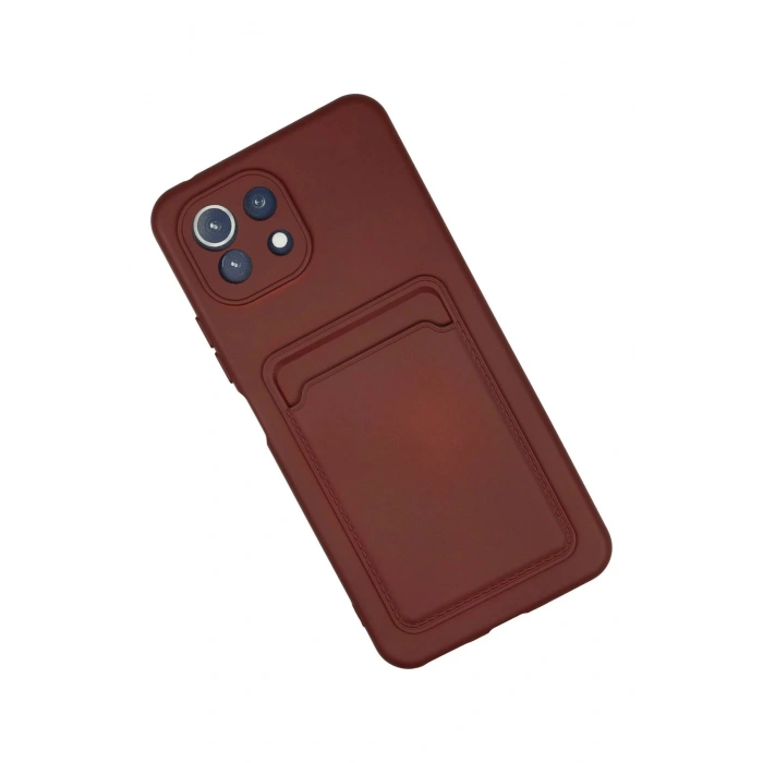 Newface Xiaomi Mİ 11 Lite Kılıf Kelvin Kartvizitli Silikon - Bordo