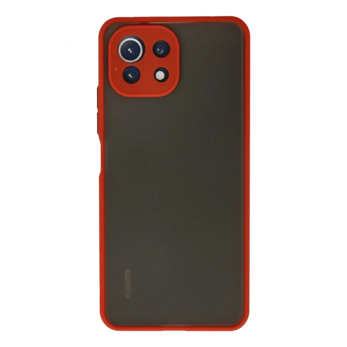 Newface Xiaomi Mİ 11 Lite Kılıf Montreal Silikon Kapak - Kırmızı