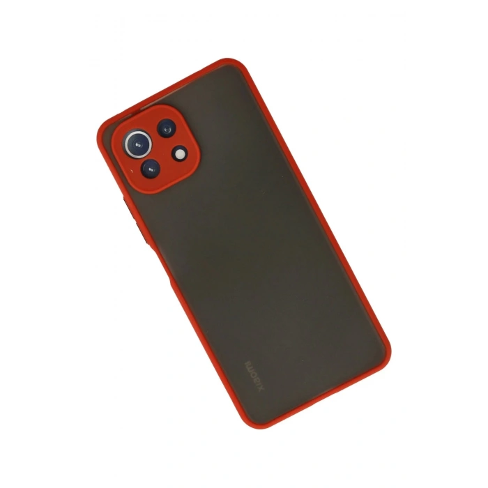 Newface Xiaomi Mİ 11 Lite Kılıf Montreal Silikon Kapak - Kırmızı