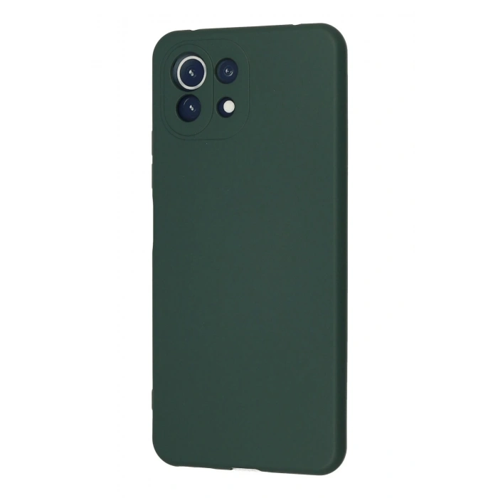 Newface Xiaomi Mİ 11 Lite Kılıf Nano içi Kadife Silikon - Koyu Yeşil
