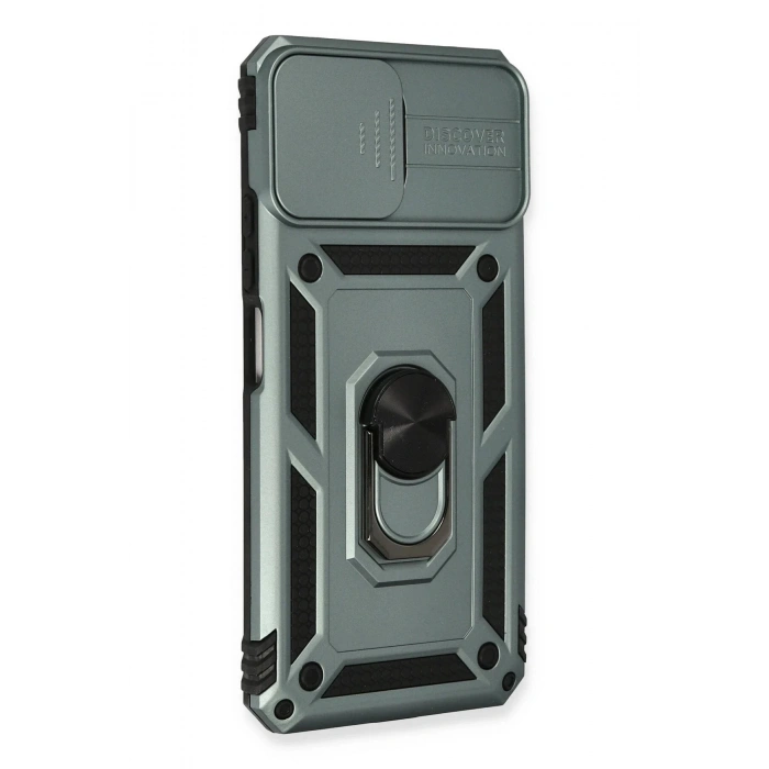 Newface Xiaomi Mİ 11 Lite Kılıf Pars Lens Yüzüklü Silikon - Yeşil