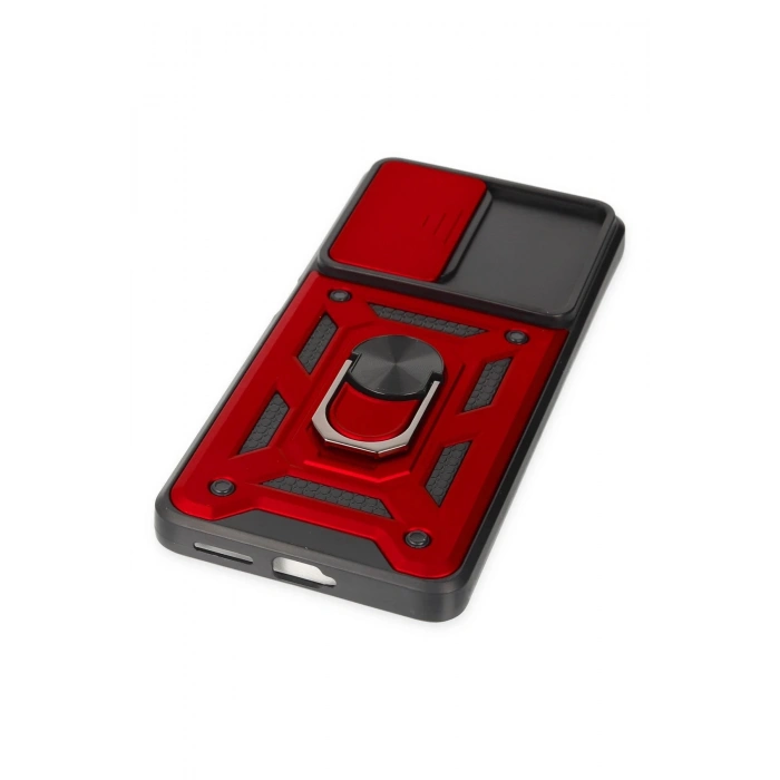 Newface Xiaomi Mi 11T Pro Kılıf Pars Lens Yüzüklü Silikon - Kırmızı