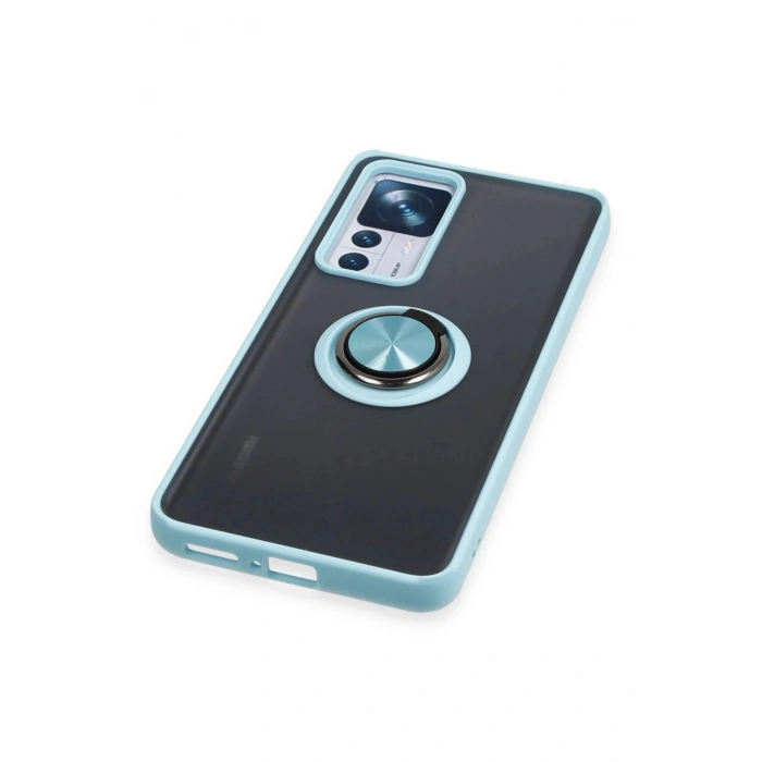 Newface Xiaomi Mi 12T Pro Kılıf Montreal Yüzüklü Silikon Kapak - Buz Mavi