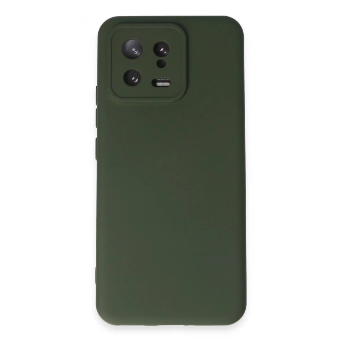 Newface Xiaomi Mi 13 Kılıf Nano içi Kadife Silikon - Koyu Yeşil