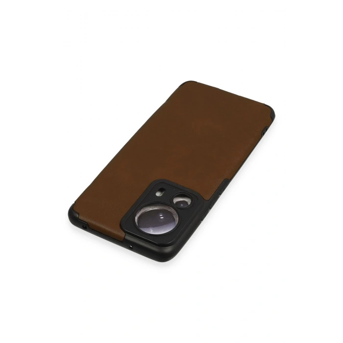 Newface Xiaomi Mi 13 Lite Kılıf Loop Deri Silikon - Kahverengi