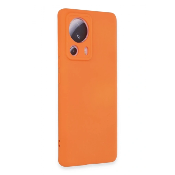 Newface Xiaomi Mi 13 Lite Kılıf Nano içi Kadife Silikon - Turuncu