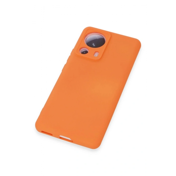 Newface Xiaomi Mi 13 Lite Kılıf Nano içi Kadife Silikon - Turuncu