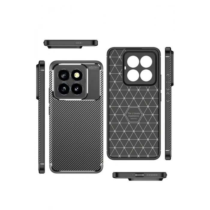 Newface Xiaomi Mi 14T Pro Kılıf Auto Focus Karbon Kapak - Siyah