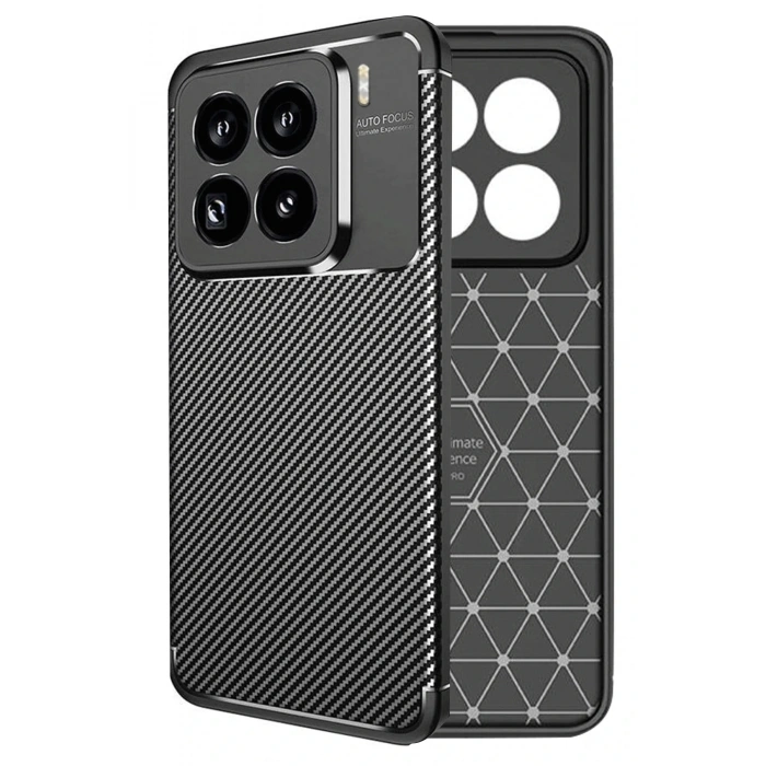 Newface Xiaomi Mi 15 Pro Kılıf Auto Focus Karbon Kapak - Siyah