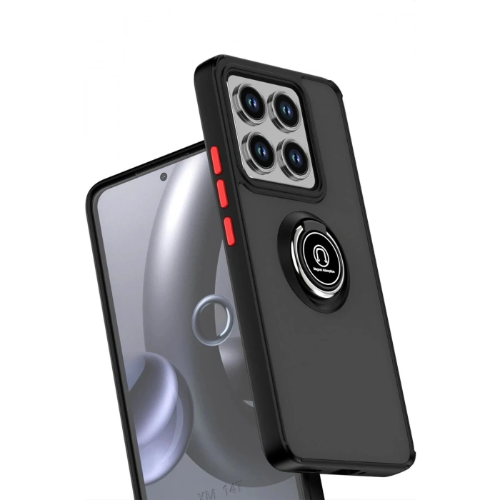 Newface Xiaomi Mi 15 Pro Kılıf Montreal Yüzüklü Silikon Kapak - Kırmızı