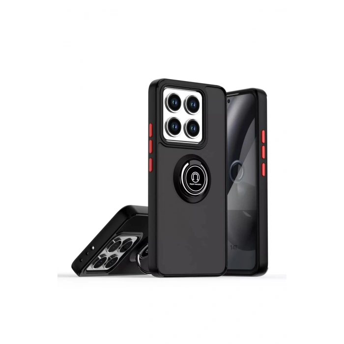 Newface Xiaomi Mi 15 Pro Kılıf Montreal Yüzüklü Silikon Kapak - Siyah