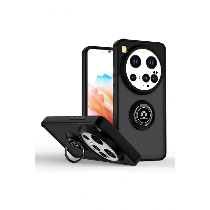 Newface Xiaomi Mi 15 Ultra Kılıf Montreal Yüzüklü Silikon Kapak - Siyah