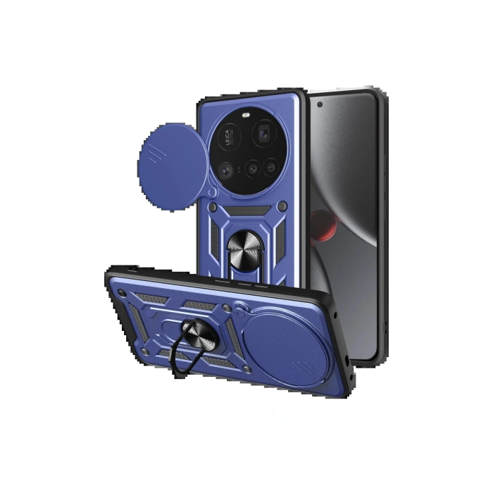 Newface Xiaomi Mi 15 Ultra Kılıf Pars Lens Yüzüklü Silikon - Lacivert