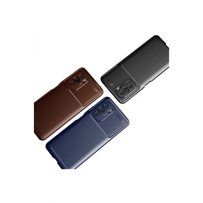 Newface Xiaomi Poco F3 Kılıf Auto Focus Karbon Kapak - Lacivert