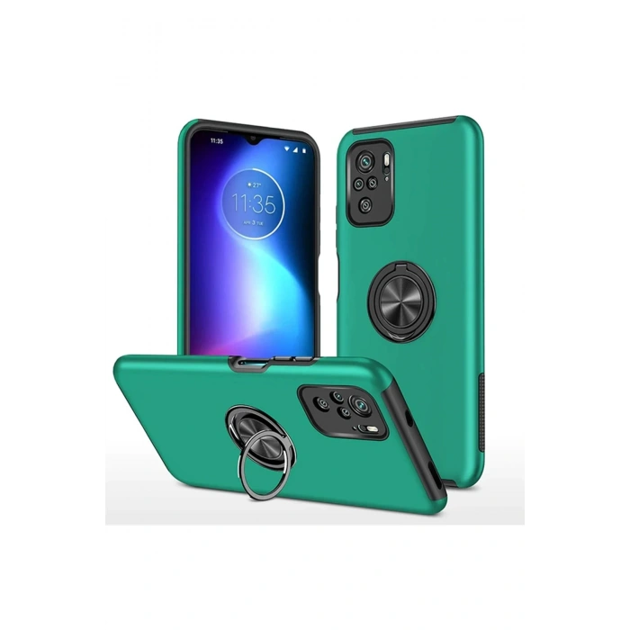 Newface Xiaomi Poco F3 Kılıf Elit Yüzüklü Kapak - Yeşil