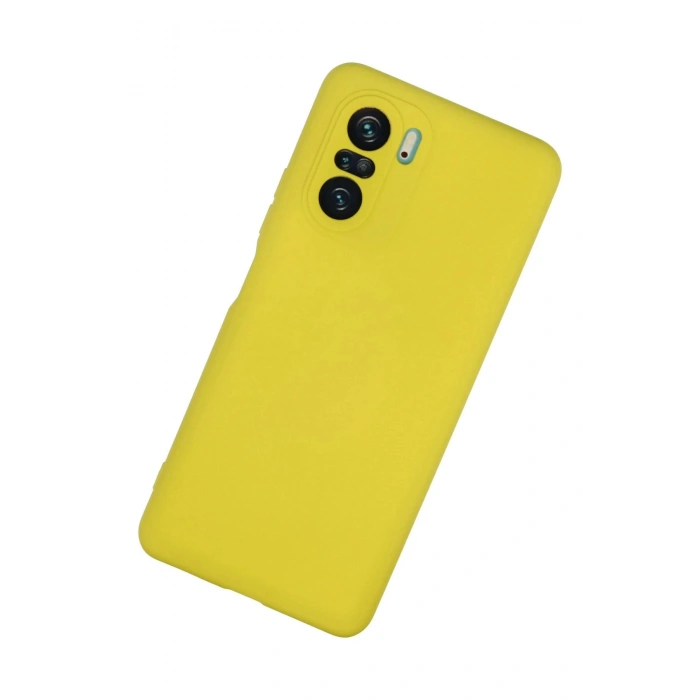 Newface Xiaomi Poco F3 Kılıf Nano içi Kadife Silikon - Sarı