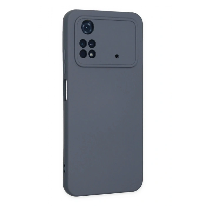 Newface Xiaomi Poco M4 Pro 4G Kılıf Nano içi Kadife Silikon - Gri