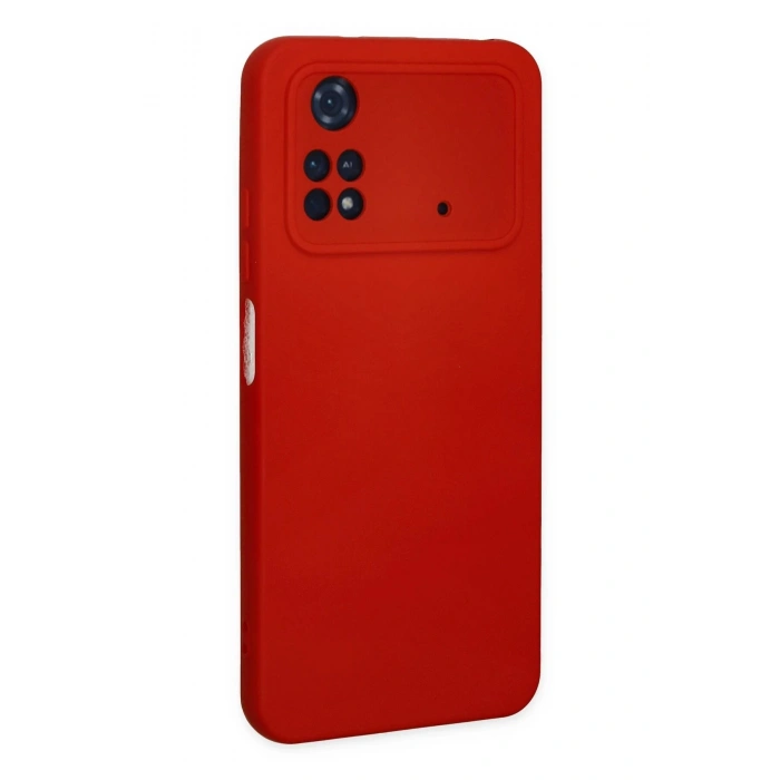 Newface Xiaomi Poco M4 Pro 4G Kılıf Nano içi Kadife Silikon - Kırmızı