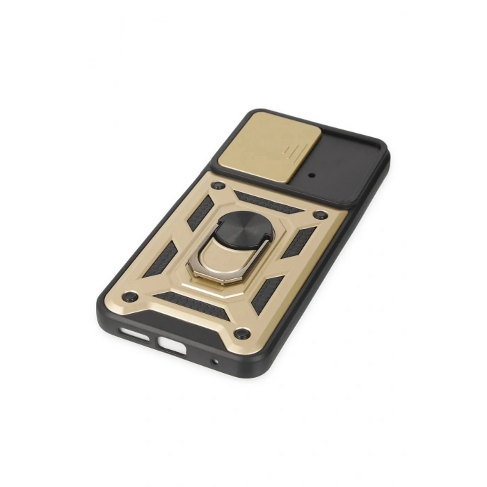 Newface Xiaomi Poco M4 Pro 4G Kılıf Pars Lens Yüzüklü Silikon - Gold