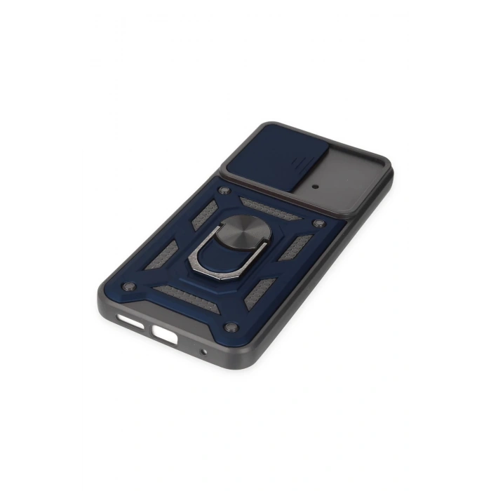 Newface Xiaomi Poco M4 Pro 4G Kılıf Pars Lens Yüzüklü Silikon - Lacivert