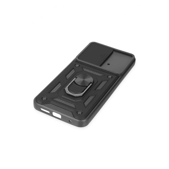 Newface Xiaomi Poco M4 Pro 4G Kılıf Pars Lens Yüzüklü Silikon - Siyah