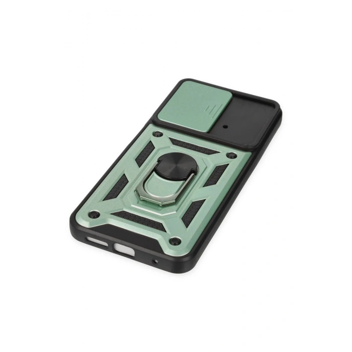 Newface Xiaomi Poco M4 Pro 4G Kılıf Pars Lens Yüzüklü Silikon - Yeşil