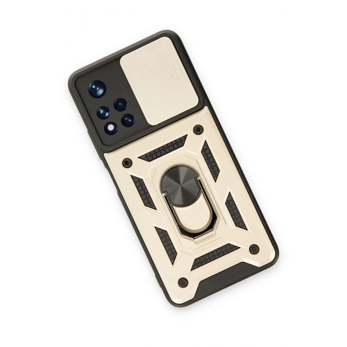 Newface Xiaomi Poco M4 Pro 5G Kılıf Pars Lens Yüzüklü Silikon - Gold