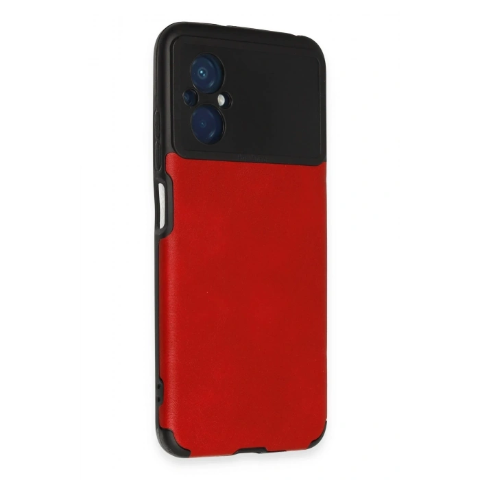 Newface Xiaomi Poco M5 Kılıf Loop Deri Silikon - Kırmızı