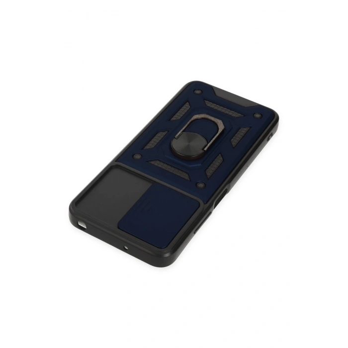 Newface Xiaomi Poco M5 Kılıf Pars Lens Yüzüklü Silikon - Lacivert