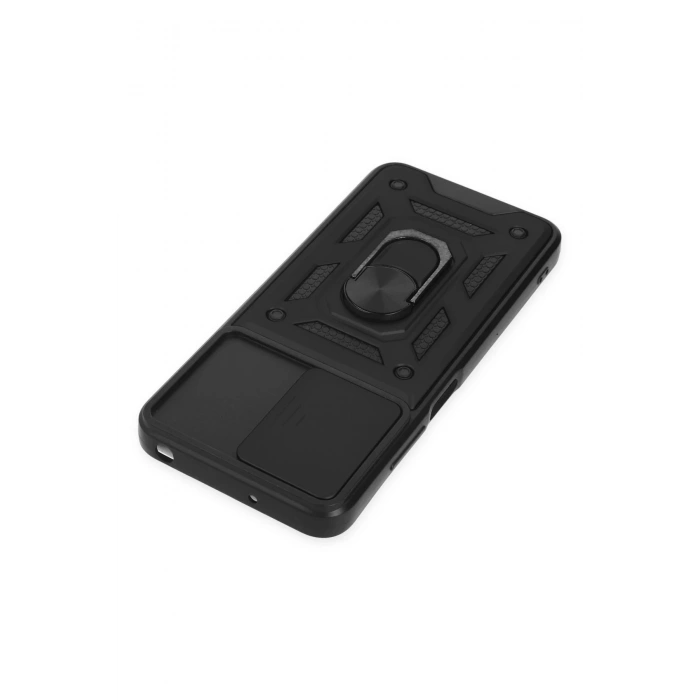 Newface Xiaomi Poco M5 Kılıf Pars Lens Yüzüklü Silikon - Siyah