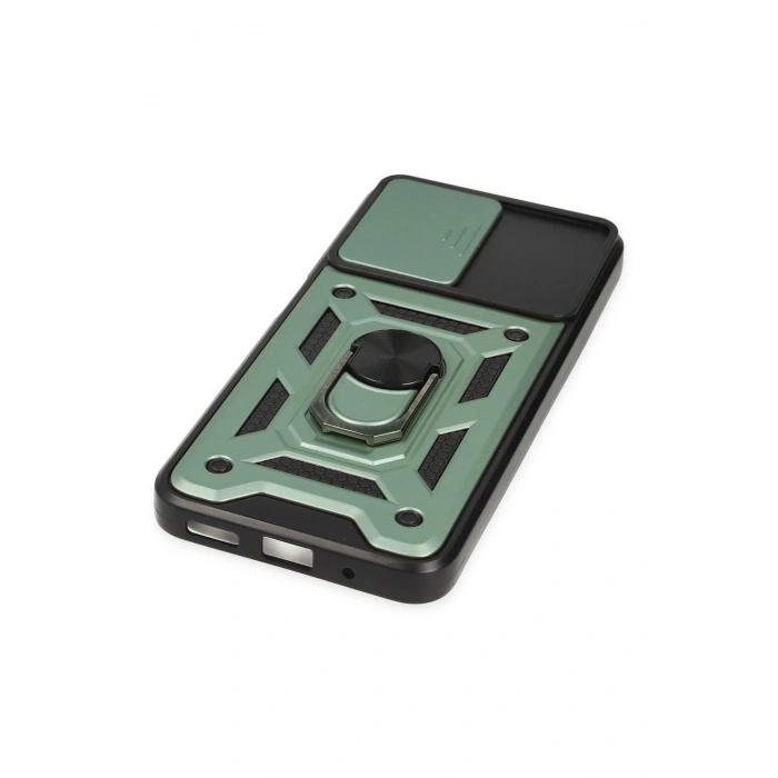 Newface Xiaomi Poco M5 Kılıf Pars Lens Yüzüklü Silikon - Yeşil