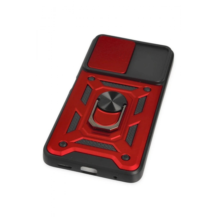 Newface Xiaomi Poco X3 GT Kılıf Pars Lens Yüzüklü Silikon - Kırmızı