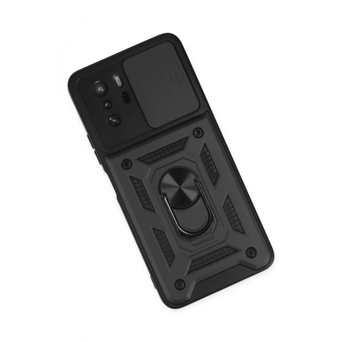 Newface Xiaomi Poco X3 GT Kılıf Pars Lens Yüzüklü Silikon - Siyah