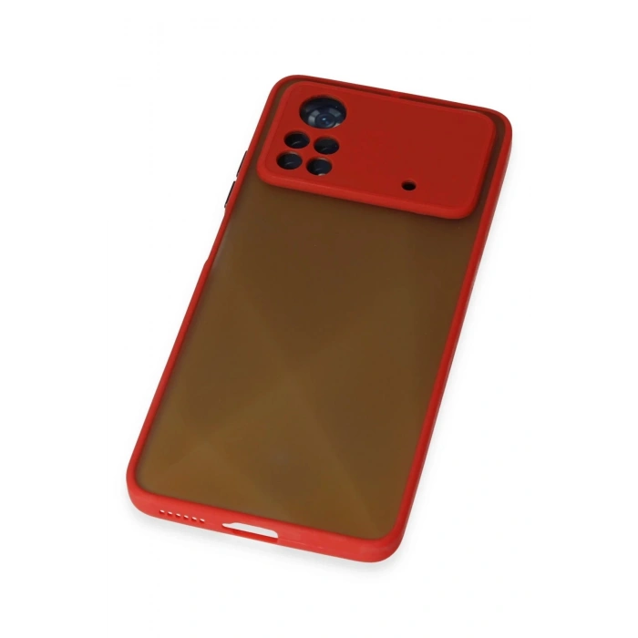 Newface Xiaomi Poco X4 Pro 5G Kılıf Montreal Silikon Kapak - Kırmızı