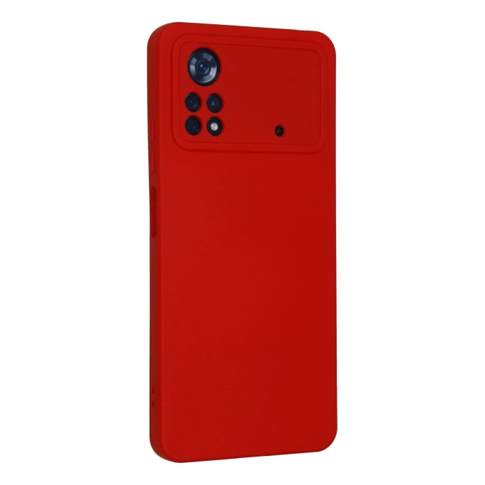Newface Xiaomi Poco X4 Pro 5G Kılıf Nano içi Kadife Silikon - Kırmızı