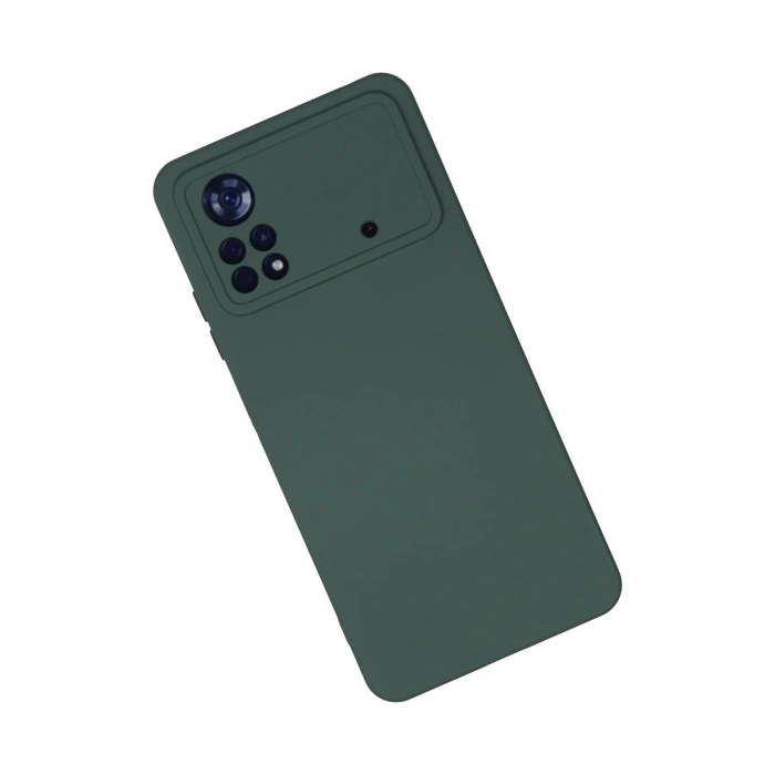 Newface Xiaomi Poco X4 Pro 5G Kılıf Nano içi Kadife Silikon - Koyu Yeşil