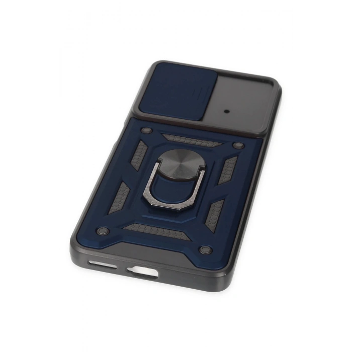 Newface Xiaomi Poco X4 Pro 5G Kılıf Pars Lens Yüzüklü Silikon - Lacivert