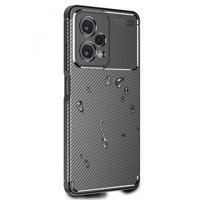 Newface Xiaomi Poco X5 5G Kılıf Auto Focus Karbon Kapak - Siyah