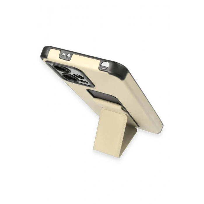 Newface Xiaomi Poco X5 5G Kılıf Mega Standlı Silikon - Gold