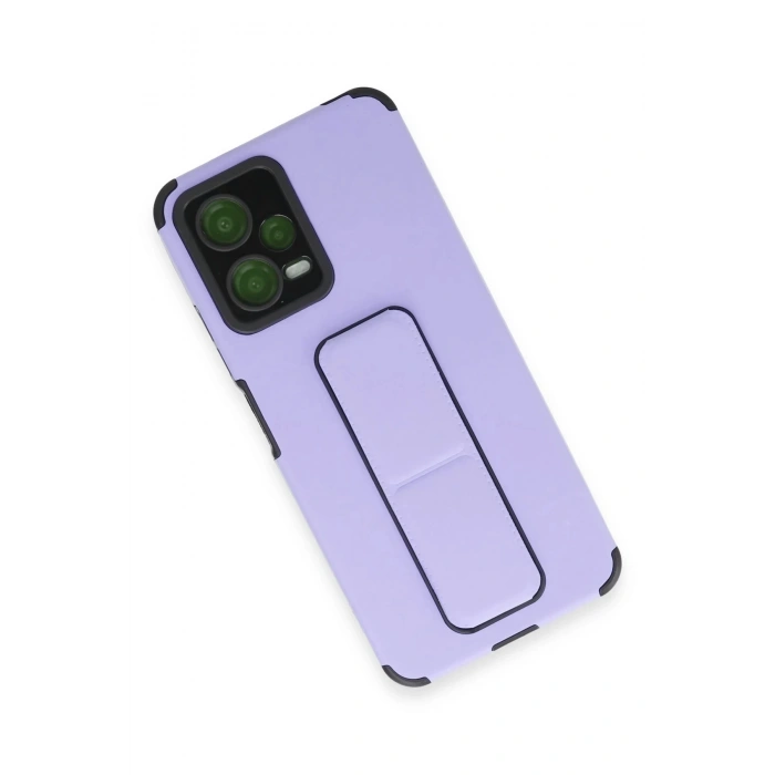 Newface Xiaomi Poco X5 5G Kılıf Mega Standlı Silikon - Lila