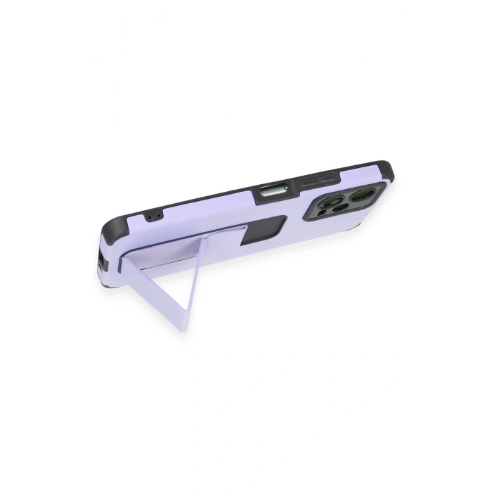 Newface Xiaomi Poco X5 5G Kılıf Mega Standlı Silikon - Lila