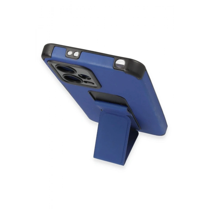 Newface Xiaomi Poco X5 5G Kılıf Mega Standlı Silikon - Mavi