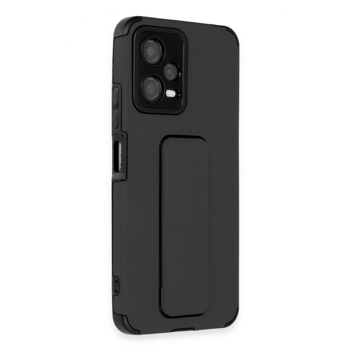 Newface Xiaomi Poco X5 5G Kılıf Mega Standlı Silikon - Siyah