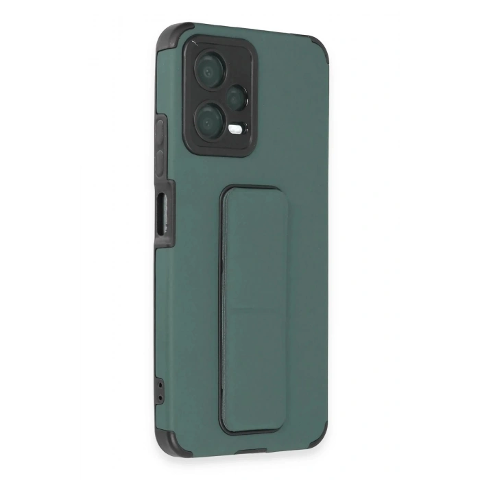 Newface Xiaomi Poco X5 5G Kılıf Mega Standlı Silikon - Yeşil