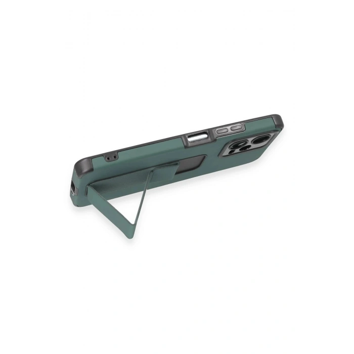 Newface Xiaomi Poco X5 5G Kılıf Mega Standlı Silikon - Yeşil