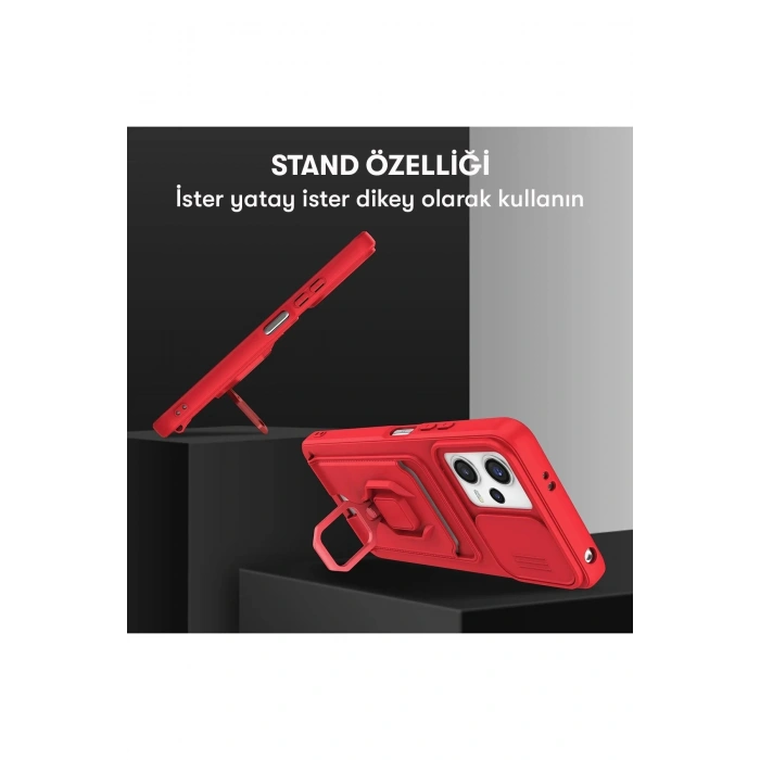 Newface Xiaomi Poco X5 5G Kılıf Zuma Kartvizitli Yüzüklü Silikon - Yeşil