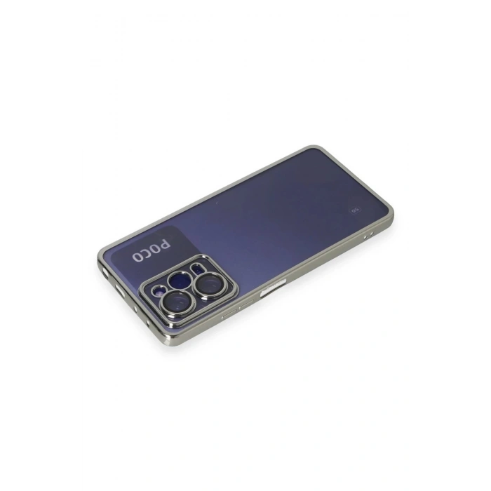 Newface Xiaomi Poco X5 Pro 5G Kılıf Razer Lensli Silikon - Gümüş