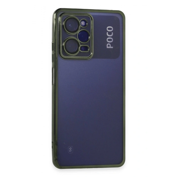 Newface Xiaomi Poco X5 Pro 5G Kılıf Razer Lensli Silikon - Yeşil