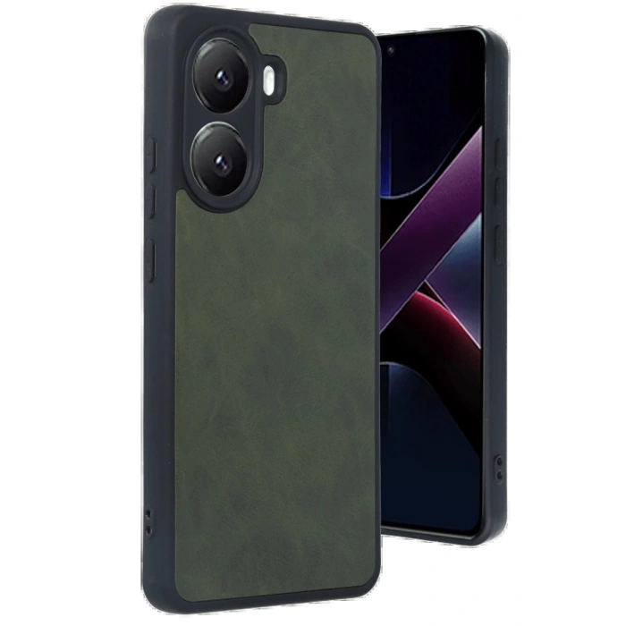 Newface Xiaomi Poco X7 Pro Kılıf Aras Deri Kapak - Koyu Yeşil