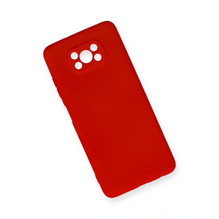 Newface Xiaomi Pocophone X3 Kılıf Nano içi Kadife Silikon - Kırmızı